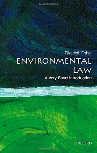 Book cover: “Environmental Law” with abstract green and blue paint strokes.