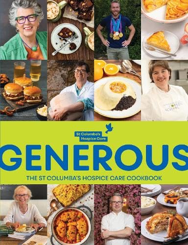 Cookbook cover featuring portraits and food photography, titled "Generous.