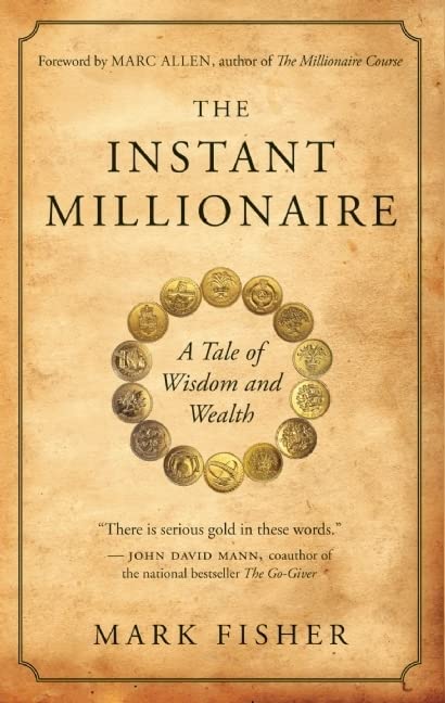 Book cover with title “The Instant Millionaire” and gold coin circle.
