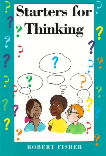Book cover with children thinking, surrounded by question marks.