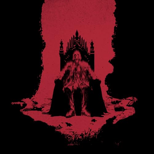 Red and black album art depicting a figure on a throne.