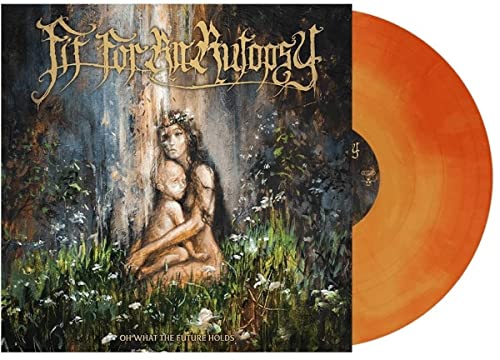 Vinyl record with painted cover depicting a woman and child in nature.