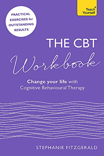 Purple book cover with white text: “The CBT Workbook” by Stephanie Fitzgerald.