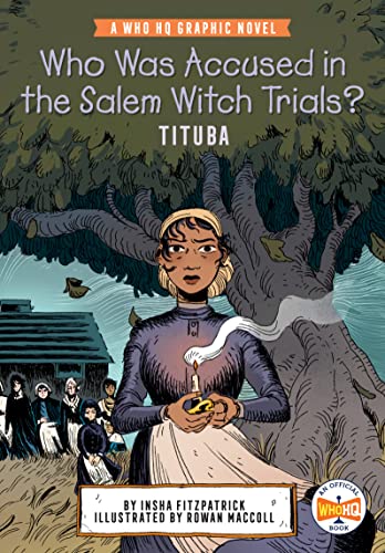 Graphic novel cover featuring Tituba with a candle, Salem Witch Trials theme.