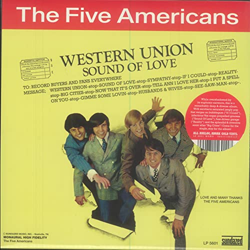 Vinyl record cover featuring a band portrait and yellow background.