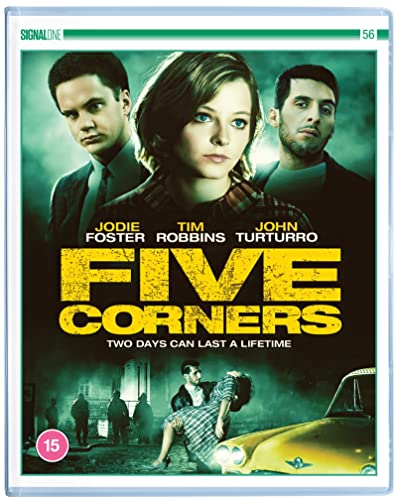 Five Corners" Blu-ray cover featuring Jodie Foster, Tim Robbins, and John Turturro.