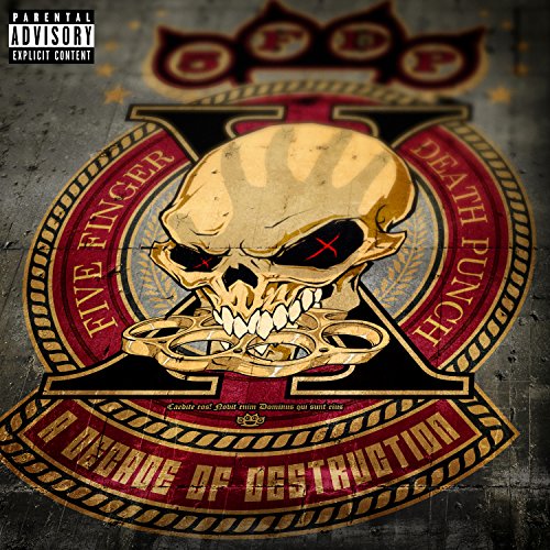 Five Finger Death Punch album cover with a skull and band logo.
