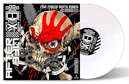 Five Finger Death Punch “AfterLife” vinyl record with skull artwork.
