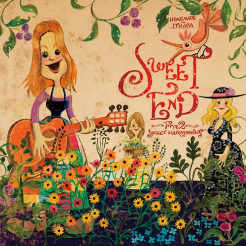 CD cover: illustrated woman with guitar, flowers, and handwritten title.