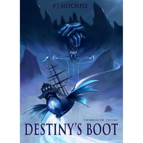 Book cover: ship with wings, ghostly figure, and dark mountainous background.