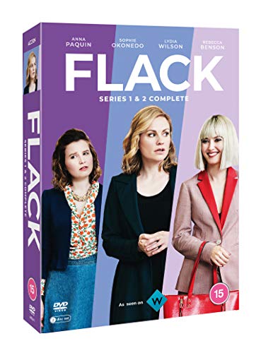 DVD case for "Flack" series 1 and 2, featuring three women on the front.