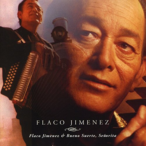 CD cover featuring close-up of Flaco Jimenez and a blurred train image.