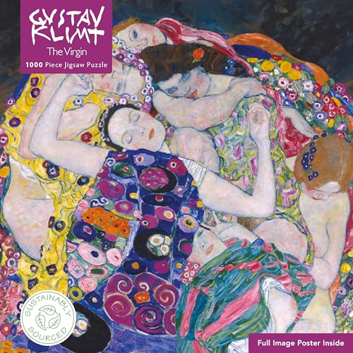 Gustav Klimt's The Virgin painting featuring several intertwined women in a colorful, floral composition.