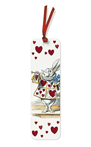 White Rabbit from Alice in Wonderland illustrated on a bookmark.