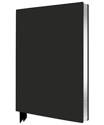 Black sketchbook with visible stitched binding on the right edge.