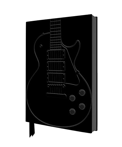 Black notebook with a Gibson guitar design on the cover.