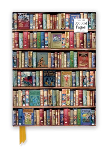 Journal cover depicting a full bookshelf with many colorful, detailed books.