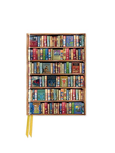 Pocket notebook with a printed image of a full bookshelf.