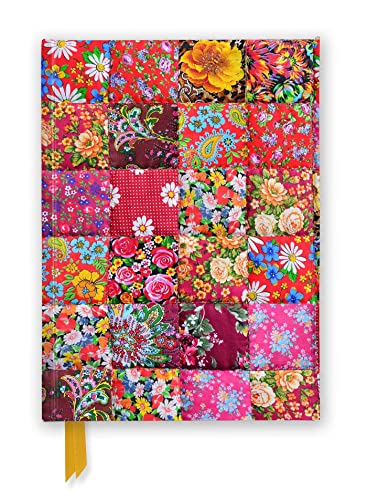 Journal cover featuring a colorful patchwork quilt pattern of various floral fabric squares.