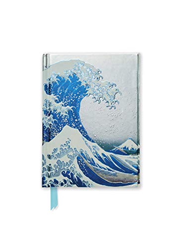 A pocket journal featuring Hokusai's The Great Wave artwork with a metallic foil finish.