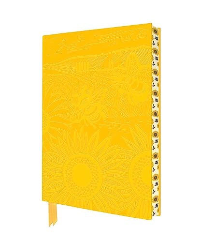 Blank notebook with sunflower field artwork on cover, likely with a rustic or vintage feel.