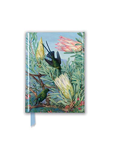 Pocket journal cover with painted protea flowers and a hummingbird.
