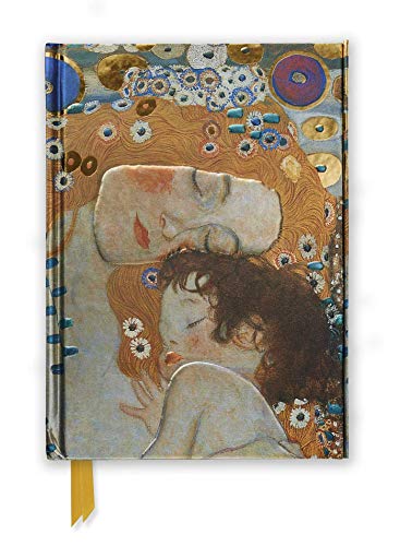 Hardcover notebook featuring Gustav Klimt's painting of a mother and child with gold accents.