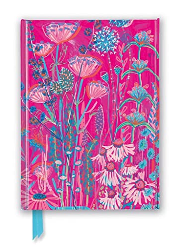 Pink floral notebook with bright, stylized botanical illustrations.