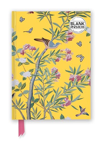 Yellow journal cover featuring a bird on a flowering branch with butterflies.