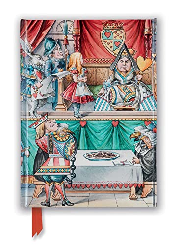 Hardcover journal featuring an Alice in Wonderland courtroom scene with the Queen of Hearts.