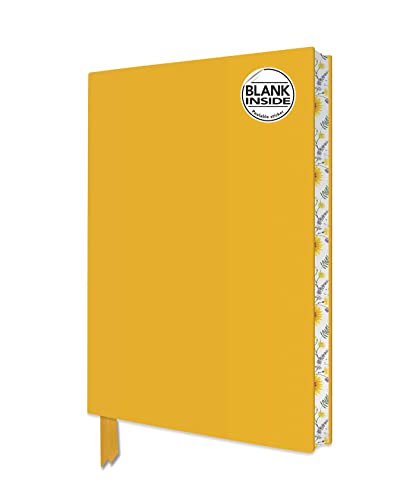 Yellow notebook with floral edge and "Blank Inside" logo.