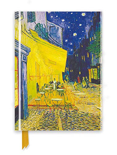 Van Gogh’s “Café Terrace” painting on a foiled journal with a ribbon bookmark.