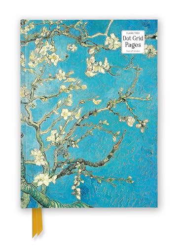 Van Gogh’s “Almond Blossom” painting on a closed journal with a ribbon bookmark.