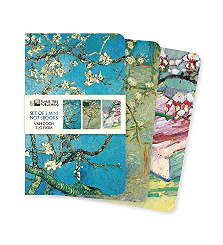 Set of three small notebooks featuring Van Gogh’s blossom paintings.