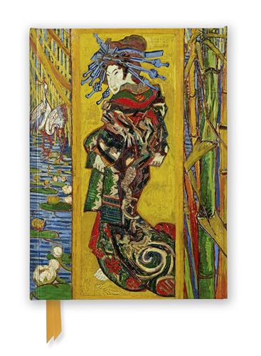 Van Gogh-style journal cover depicting a courtesan with bamboo.