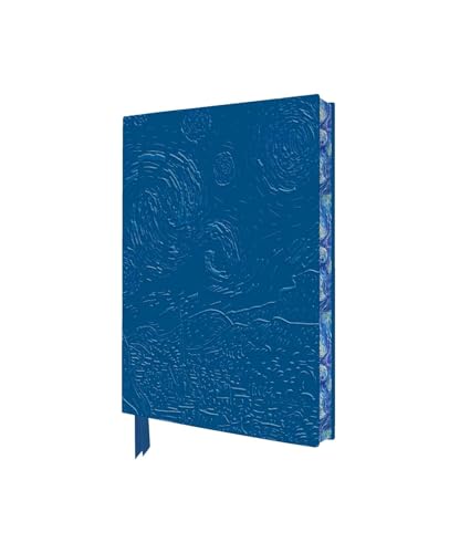 Blue pocket notebook with an embossed Starry Night design and a ribbon bookmark.