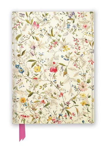 Floral journal with detailed botanical illustrations and a pink ribbon bookmark.