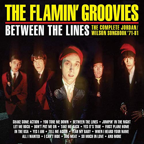 CD cover for The Flamin’ Groovies’ “Between The Lines” with band photo.