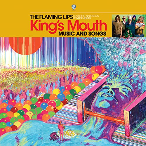 The Flaming Lips album "King's Mouth" CD cover, colorful surrealist artwork.