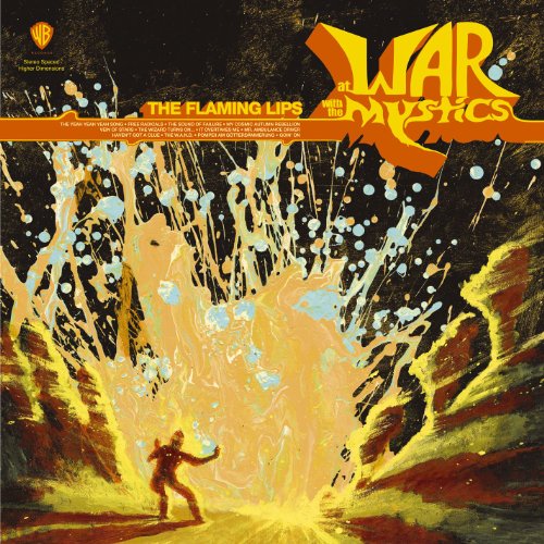 Album cover art featuring a figure standing before a large, fiery yellow explosion.