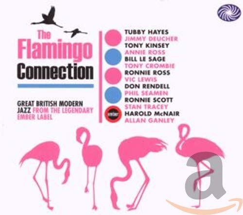 CD cover for "The Flamingo Connection" featuring pink flamingos and text.