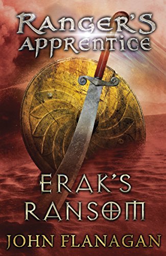 Book cover showing a sword in front of a round shield against red background.