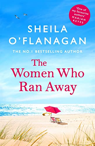 Book cover with beach scene, title “The Women Who Ran Away.”