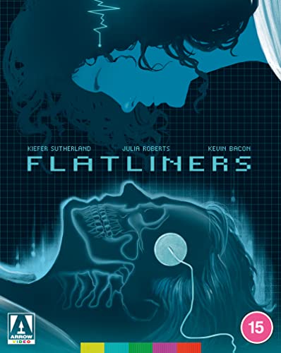 Flatliners Blu-ray cover featuring faces and medical imagery in blue tones.