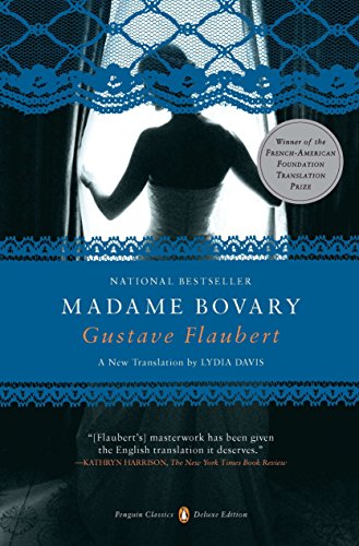 Book cover of “Madame Bovary” by Gustave Flaubert, woman facing a window.