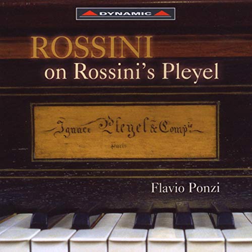 CD cover featuring a vintage piano with "Rossini" and "Pleyel" text.
