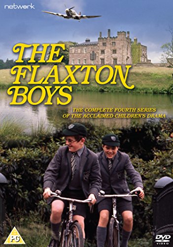 DVD cover for "The Flaxton Boys" series 4, featuring boys on bicycles.
