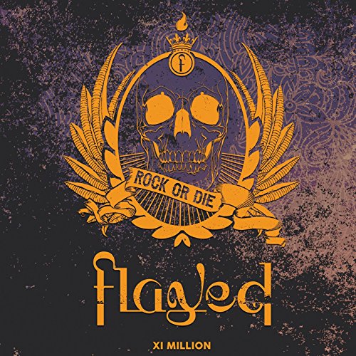 Skull with wings and banner, album cover for Flayed - Xi Million.