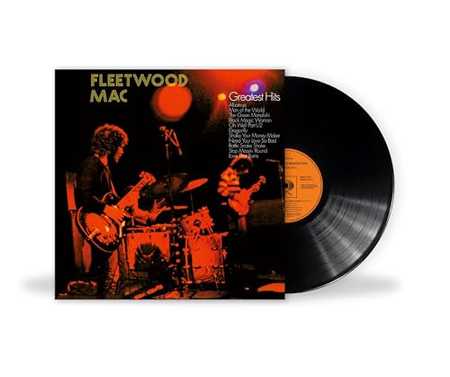 Fleetwood Mac’s “Greatest Hits” vinyl record with band photo on cover.
