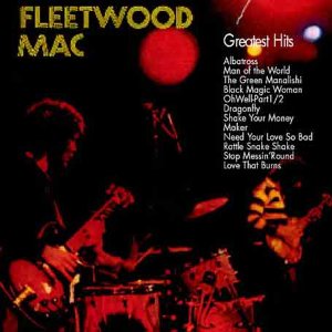 Fleetwood Mac “Greatest Hits” CD cover with band members in red tones.